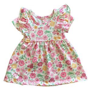 Disney Baby Minnie Mouse Dress Size 3M Pink Ruffle Sleeve